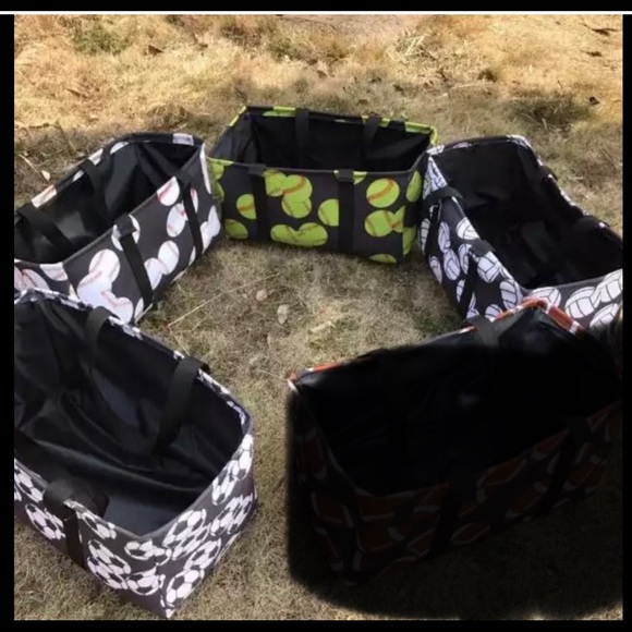 Large softball baseball volleyball soccer football canvas tote utility bag - Picture 2 of 10